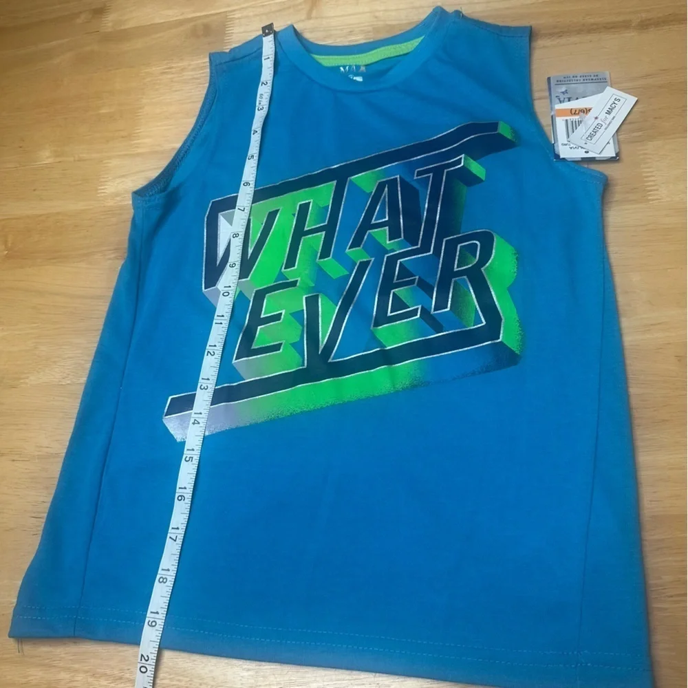 Max & Olivia Kids Boy's Whatever Blue Tank & Short Set Sleepwear Size S Small